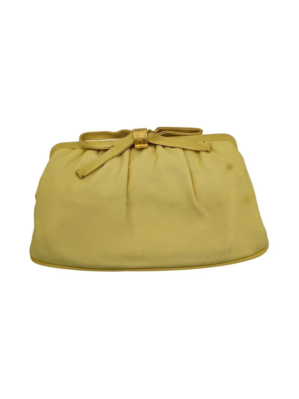 Vintage Magid Yellow Satin Evening Clutch